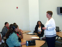 oriGENal voice girl advisory board member Michelle Hill and public policy coordinator for Austin's Chamber of Commerce Sandy Hentges