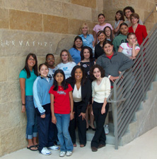 oriGENal voice girl advisory board member Michelle Hill and public policy coordinator for Austin's Chamber of Commerce Sandy Hentges